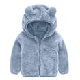 thumbnail image 2 of Splozh Girls' Outerwear Coats Toddler Boys Fashion Children Long Sleeve Sweatshirt Fashion Pocket Hooded Sweatshirt Top Casual Solid Color Hooded Sweatshirt,Blue,12-18 Months, 2 of 7