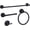 Matte Black, variant on Bathroom accessory set, towel bar, towel rack set,