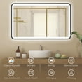thumbnail image 4 of HOMCOM 40" x 24" LED Bathroom Mirror with Lights Wall Mounted Vanity Mirror, 4 of 9
