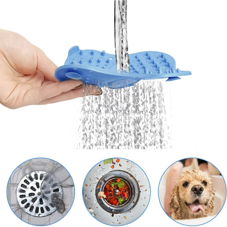 3pack Shower Drain Hair Catcher With Suction Cups, Silicone