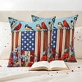 thumbnail image 3 of Independence Day Outdoor Waterproof Pillow Covers, 4th of July Bird USA Flag Flower Bird Decorative Square Throw Pillowcase Sofa Cushion Sham for Patio/Couch/Chair, 16"x16" 2 Pack, 3 of 8