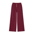 thumbnail image 5 of BRELIL Women's Wide Leg High Waisted Ribbed Casual Lounge Pants Long Pajama Pants Fall Winter Fashion Outfits Loose Baggy Trousers for Party, Wine L, 5 of 9