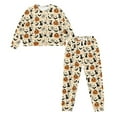 thumbnail image 2 of Tutolipy Halloween Pjs Sets for Women Cat Pumpkin Bat Printed Pajama Crewneck Sleepwear with Pockets Spider Web Printed Loungewear with Pockets, L, 2 of 7