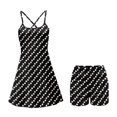 thumbnail image 2 of KEIAHUAN Black Polka Dot Athletic Dresses for Women 2 Piece Set Cross Backless Tennis Dress with Shorts Moisture Wicking Golf Dress with Pocket A Line Golf Outfits X-Small, 2 of 7