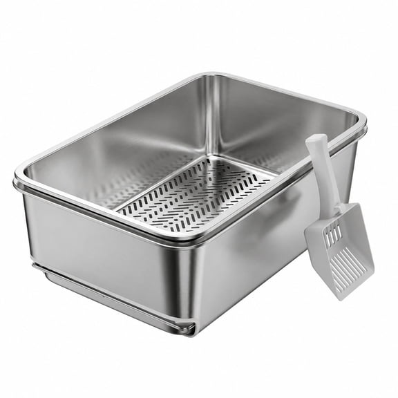 Stainless Steel Sifting Cat Litter Box with Drawer XL
