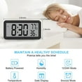 thumbnail image 4 of Digital ,Desk Clock,Battery Operated LCD Electronic Clock for Bedroom Kitchen Office - Black, 4 of 5