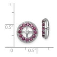 thumbnail image 2 of White Sterling Silver Earring Cluster Round (06) June Women'S Rhodolite Garnet Red Diamond 12 mm, 2 of 2
