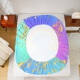 thumbnail image 5 of jejeloiu 3D Cartoon Rainbow Twin Sheet Sets,Gold Stars Twin Fitted Sheet,Colorful Ombre Flat Sheet For Girls,Luxury Bedroom Decor,3-Piece, 5 of 7