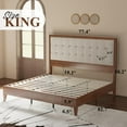 Jocisland King Size Wood Platform Bed Frame with Upholstered Tufted ...