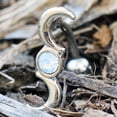 thumbnail image 2 of 316L Stainless Steel Crescent and Full Moon Top Down Navel Ring, 2 of 2