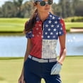 thumbnail image 4 of Whosucclay Moisture Wicking Polo Shirts for Golf Outdoor Vacation, Polyester Fabric 1/4 Zip Lightweight Workout Tennis Tops, Vintage American Flag Pattern Size Large, 4 of 10