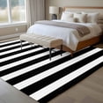 thumbnail image 4 of 6'x9' Area Rugs, Black Striped Indoor Outdoor Area Rug for Living Room Bedroom, Modern Farmhouse Black and White Stripes Washable Bathroom Rugs Kitchen Floor Carpet Mats Home Decor Aesthetic, 4 of 8