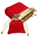 thumbnail image 1 of Uxcell 12 Pcs Bolsa de Terciopelo con Cierre de Cordón, Bolsas de Regalo de Terciopelo para Favor de Boda, Empaque de Caramelos, Rojo Dorado, 1 of 7