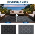 thumbnail image 3 of GlowSol 9'x12' Outdoor Rug Boho Geometric Plastic Straw Rug Waterproof Reversible Mat Outdoor Foldable Rug for Camping Patio Picnic, Black Gray, 3 of 8