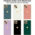 thumbnail image 6 of Compatible with iPhone 15 Plus Case  for Women Girls Cute Love Heart Pattern Luxury Plating Gold Shockproof Raised Full Camera Lens Protection Cover Phone Case for iPhone 15 Plus, Green, 6 of 13