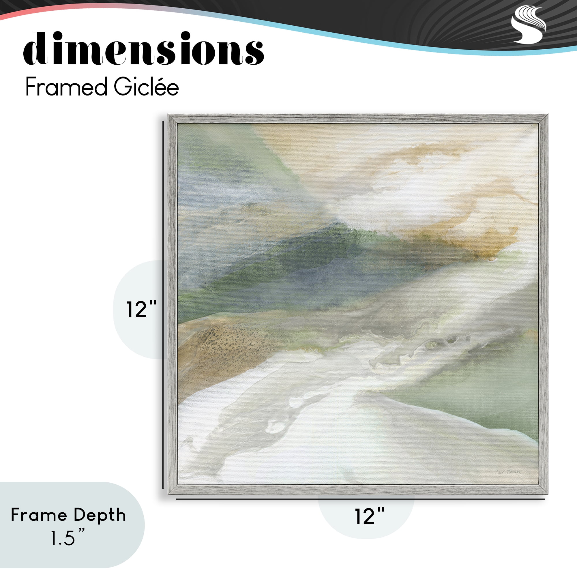 Stupell Industries Serene Mist Over Rolling Fields Gray Framed Giclee Art, design by Carol Robinson