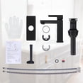 thumbnail image 7 of Wowow Single Handle Single Hole Bathroom Faucet with Supply Line and Deckplate in Matte Black, 7 of 7
