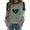 Women St Patricks Day Sweatshirt-A38 Gray, variant on Mifsaly Plus Size St Patrick Day Sweatshirt Women Patchwork Shamrock Shirt Long Sleeve Heart Print Tshirts Casual Loose Pullover Tops Trendy Spring Blouse XXXL