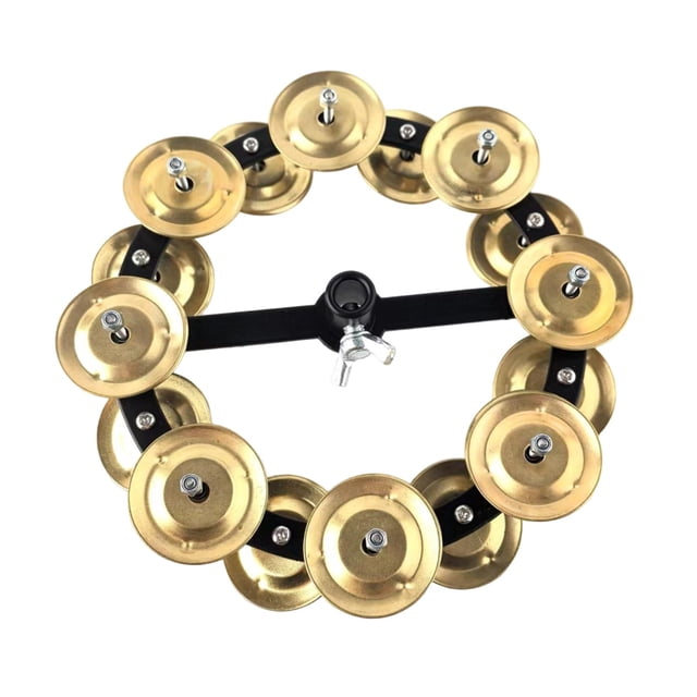 lionlar Hi Hat Tambourine 17cm Instrument de Musique Multifonction pour Scène en Direct Fête Double Rangée