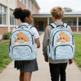 thumbnail image 4 of Kuiaobaty Capybara Print Kids Backpack for Girls 8-12 Rainbow Print School Bag with Multi Pockets 17 Inch Cute Backpack for School, Blue, 4 of 7