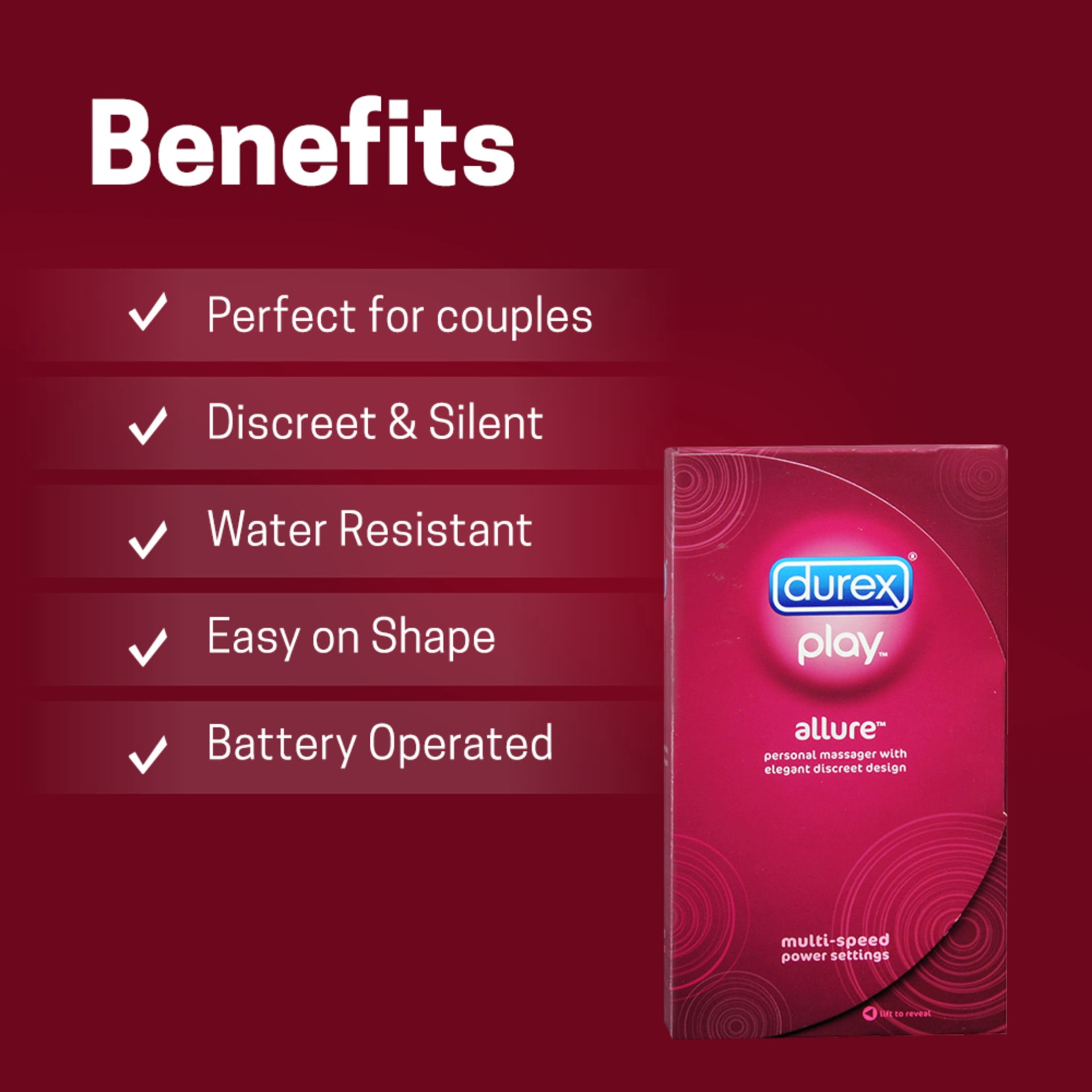 Durex Personal Massager, Bullet Vibrator, Powerful  Multi-speed, Long Lasting, Battery Inc, 1 Count