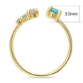 thumbnail image 4 of BERRICLE Yellow Gold Flashed Sterling Silver Bypass Promise Rings Stackable Band Ring for Her, Cubic Zirconia CZ Size 8, 4 of 5