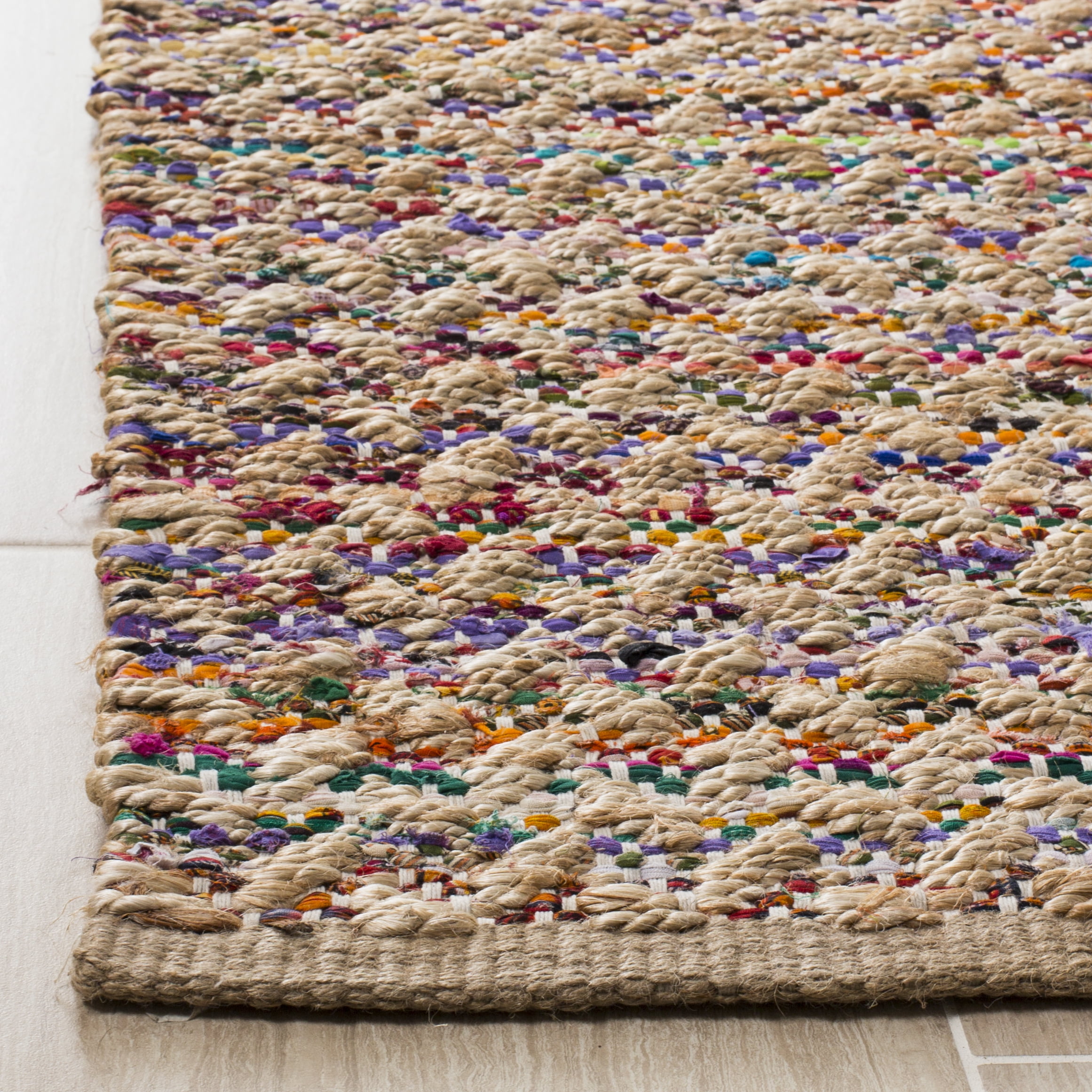 SAFAVIEH Cape Cod Phylliss Geometric Area Rug, Red/Natural, 6' x 9'