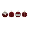 thumbnail image 5 of Red Velvet Christmas Ball Ornaments with Crystal Sequin, Burgundy Xmas Tree Ball Decorations, Wave Finish Holiday Ball Ornament (6 cm / 2.4 inch) Wedding Party Decor, 5 of 9