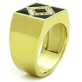 thumbnail image 4 of Mens Ring Gold and Black Stainless Steel Ring with Top Grade Crystal in Clear, 4 of 7