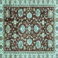 thumbnail image 1 of Ahgly Company Indoor Square Oriental Light Blue Traditional Area Rugs, 7' Square, 1 of 4