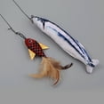 thumbnail image 2 of Funny Chat Chaton Bâton Plume Poisson Teaser Fil Chasse Jouet Interactif, 2 of 5