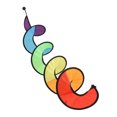 thumbnail image 4 of Spinner de viento plegable colorido espiral Arco Iris escultura de viento Spinner colgante rizado Spinner decoración de jardín de patio, 4 of 10
