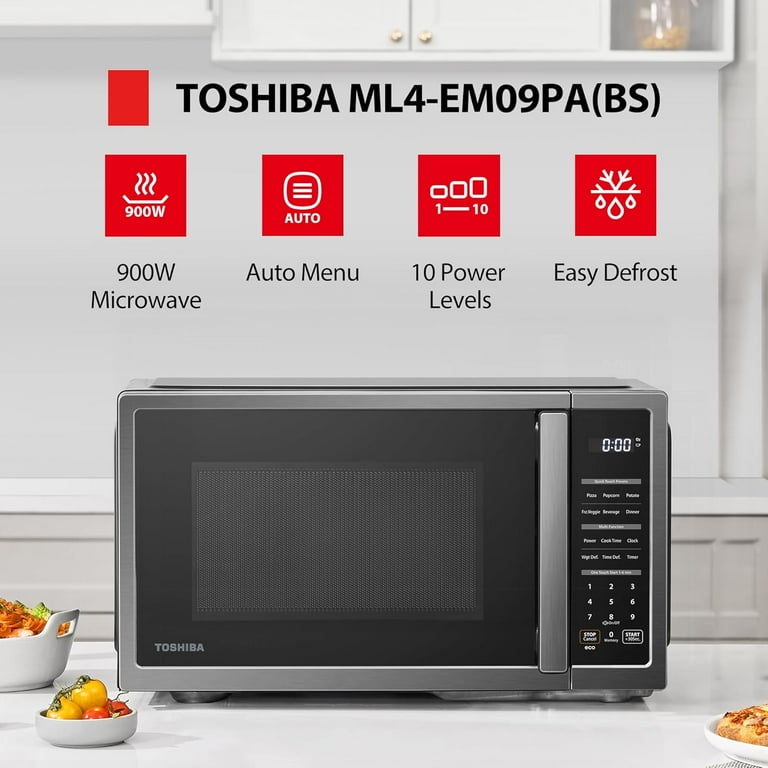 TOSHIBA 電子レンジ 900W Toshiba 0.9 cu ft Countertop Microwave Oven, 900W, 6 Auto Menus