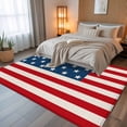 thumbnail image 5 of 5x7 Area Rugs, 4th of July Non-Skid Rubber Backing Large Rectangle Rugs - Living Room Bedroom Home Office, Red Stripes Independence Day Indoor Floor Mat Carpets Washable Rug, 5 of 9