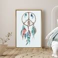 thumbnail image 1 of PixonSign Framed Canvas Print Wall Art Peace Dreamcatcher with Red and Blue Feathers Birds Sky Illustrations Modern Art Colorful Multicolor Boho Decor for Living Room, Bedroom - 24"x36" Natural, 1 of 5