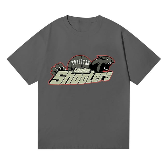 T-shirts pour Hommes Trapstar T-Shirt Imprimé pour Hommes Graphique Décontracté Junior Garçons Manches Courtes Tee-Shirt Original avec Col Rond (Gris Foncé, m)