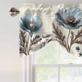 thumbnail image 5 of Victorian Style Poppy Tie Up Window Valance Blue Flowers Plant Tie-up Valance for Kitchen Windows Adjustable Small Curtain Balloon Shades for Kitchen Bathroom Cafe 60x18inch, 5 of 9