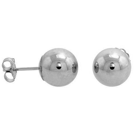 Sterling Silver 12mm Ball or Bead Earrings -1 pair