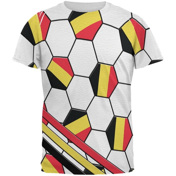 World Cup Belgium Soccer Ball All Over Mens T Shirt Multi LG