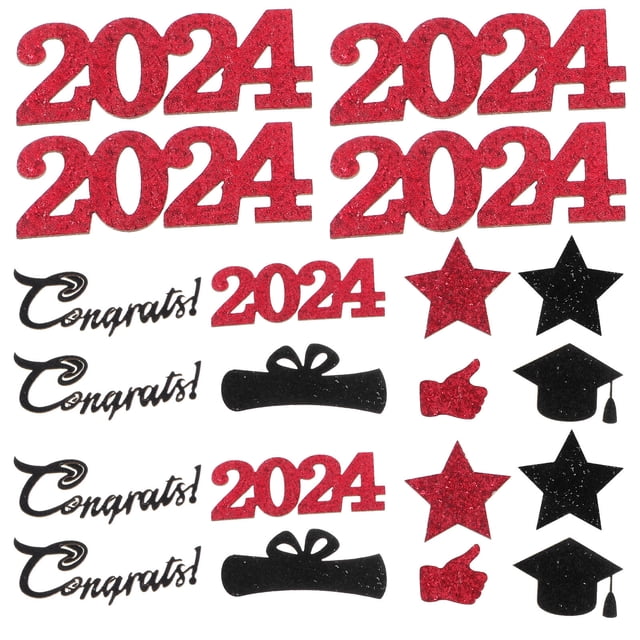WASHWEPE 1 Set of Graduation Decorations Class Red Paper for Centerpiece Table Decoration Graduation