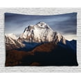 thumbnail image 1 of Nepal Tapestry, Panoramic Photograph of Mount Dhaulagiri Dramatic Himalayan Nepal Landscape Asia, Wall Hanging for Bedroom Living Room Dorm Decor, 80W X 60L Inches, Multicolor, by Ambesonne, 1 of 2