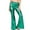 Green, variant on Women Shiny Metallic Bell Bottom Bootcut Palazzo Leggings 70s Disco Wide Leg Pants High Waist Dance Yoga Trousers