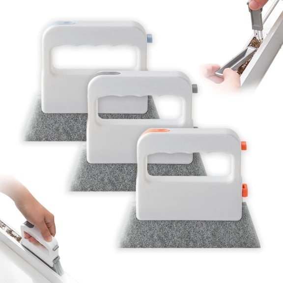 3pcs Window Track Cleaning Tools, 2025 Upgraded Window Groove Cleaning Brush Tools Set, Creative Cleaner Brushes Tools for Window lides Gaps, Sliding Door Track, Tile Lines Shutter Car Vents