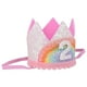 thumbnail image 3 of KAKOWELY Adorables sombreros de cumpleaños para bebé, corona de arcoíris, diadema, suministros para fiestas, accesorios para fotos (blanco y arcoíris, encaje rosa, 2 estilos), 3 of 4