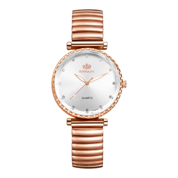 Avaner Elastic Strap Watches for Women: Large Face Rhinestone Scale Analog Quartz Wrist Watches for Women Easy Reader Stretch Band Waterproof Ladies Wratch
