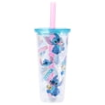 thumbnail image 1 of Silver Buffalo Disney Lilo and Stitch - Vaso de plástico Boba con tapa y pajita, 24 onzas, 1 of 8