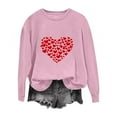 thumbnail image 2 of PiGOGI Women's Casual Long Sleeve Printed Loose T-Shirt - Plus Size Valentine's Day Top Pink S, 2 of 4