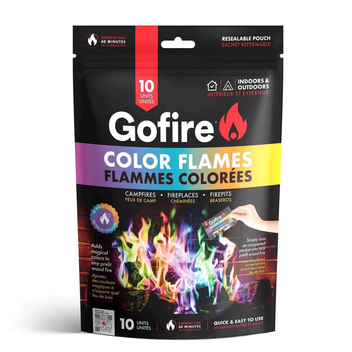 FLAMMES COLORÉES GOFIRE, 10 UNITÉS FLAMMES COLORÉES 10 UNITÉS