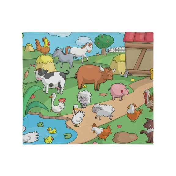 CafePress - Farm Animals Throw Blanket - Soft Fleece Throw Blanket, 50"x60" for All Ages