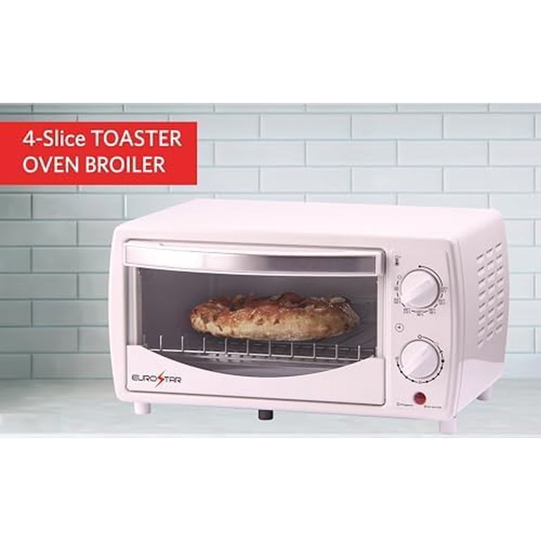 EUROSTAR TO901R 4-Slice Toaster Oven Broiler, Red - Walmart.com